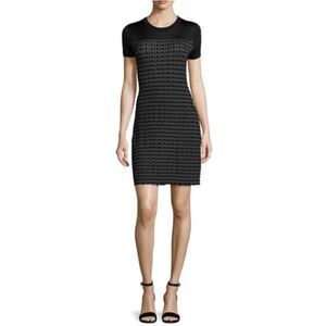 Rag & Bone Women's W272647XG Size L Black Gwen Short-Sleeve Sweater Dress NWT